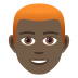 👨🏿‍🦰 man: dark skin tone, red hair display on JoyPixels